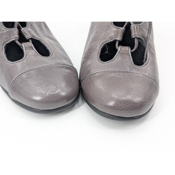 Aerosoles Retro Pin Up Girl Gray Leather Lace Up Tie Bow Pump Heels Size 9.5 - Picture 4 of 9